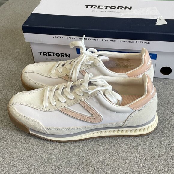 NEW Tretorn Women's Size 7 "Hailey" Sneakers Leather Upper & Memory Beige - Picture 3 of 7